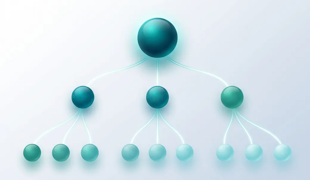 An AI org chart: one leader node connected to plugins, each managing a set of skills
